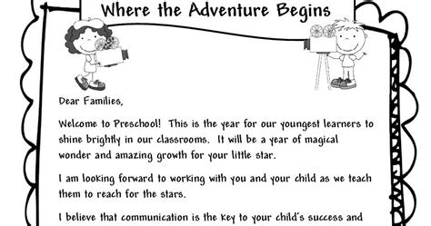 Learning And Teaching With Preschoolers Welcome Parents Letter