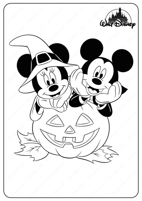 Disney Minnie & Mickey Halloween Coloring Pages en 2020 | Dibujos