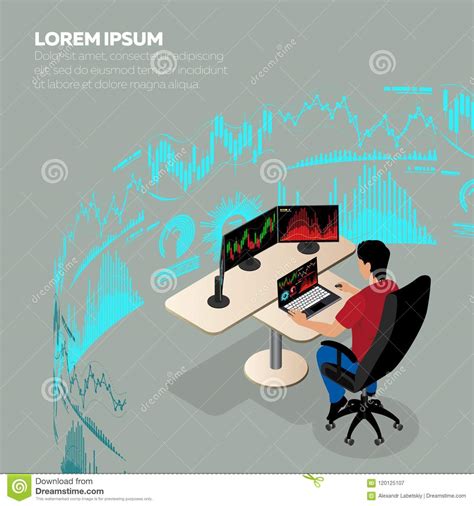 Businessman Or Stock Market Trader Stock Vector Illustration Of
