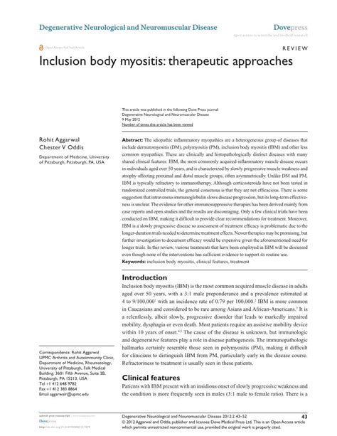 Inclusion Body Myositis Therapeutic Approaches Docslib