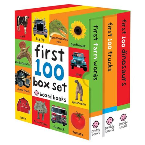 First 100 Box Set Board Books Farmtrucksdinosaurs Samko And Miko