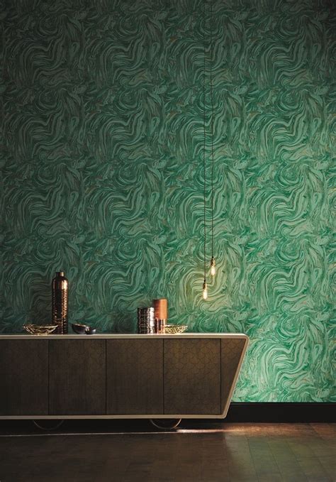 Bright Emerald Green Marble Effect Wallpaper Design By Harlequin