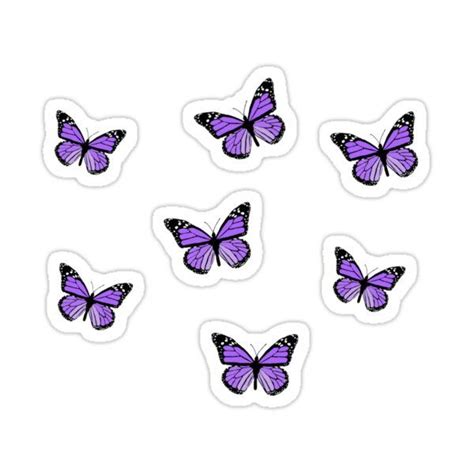 Purple Butterflies Sticker By Nikkifrieder In 2021 Purple Butterfly