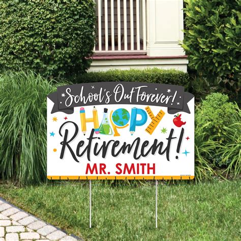 Teacher Retirement Schools Out Forever Party Yardy Sign 15