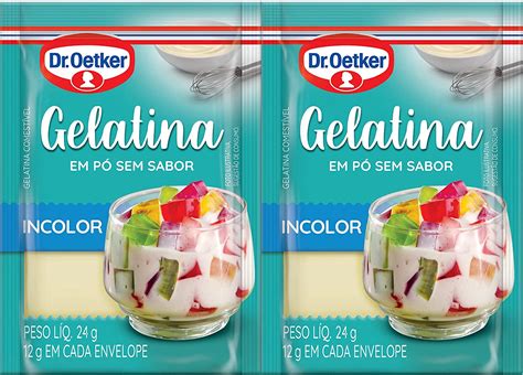 Dr Oetker Gelatina em Pó Incolor Sem Sabor Mais Consistência Para as Receitas Sobremesas