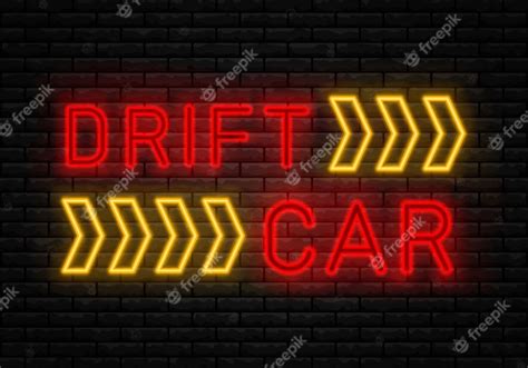 Premium Vector Drift Show Racing Neon Text Drift Banner For Web Or