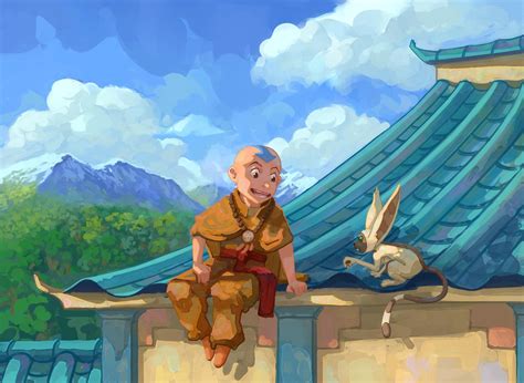 Aang And Momo Fanart Rthelastairbender