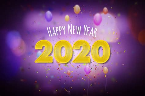 Happy New Year 2020 New Year Greeting Card Concept Stock Illustration