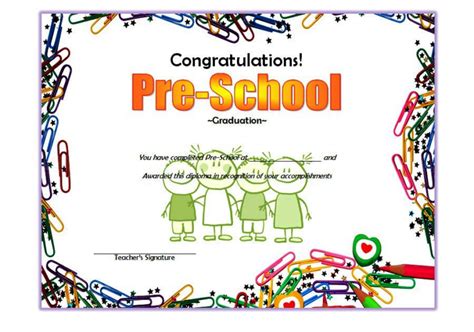 Simple Preschool Graduation Certificate Free Printable Thevanitydiaries