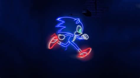 Sonic The Hedgehog Neon Sign 4k Ultra Hd Wallpaper