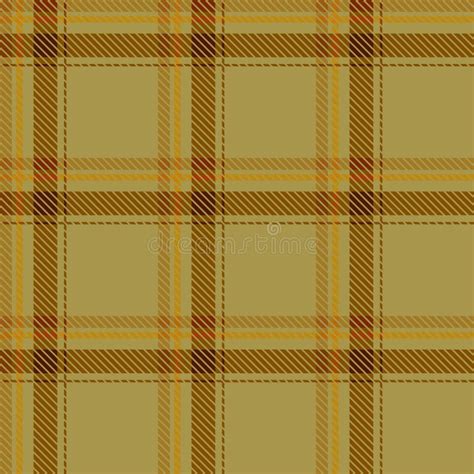 Brown Tartan Plaid Scottish Pattern Fabric Swatch Close Up Stock