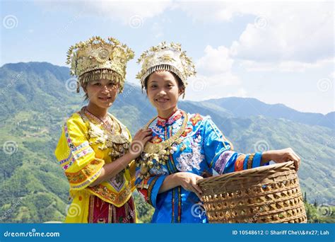 Chinese Ethnic Girls In Traditional Dress Editorial Photography Image