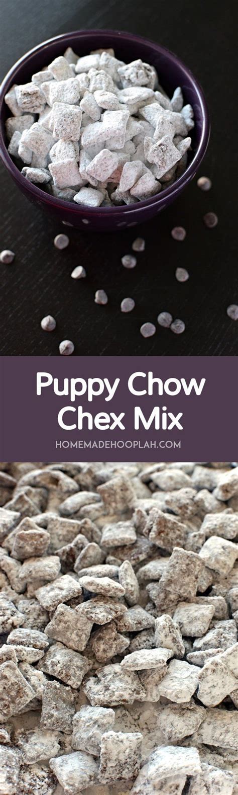 Ingredients to make a holiday muddy buddy recipe. Puppy Chow Chex Mix! Crunchy Chex cereal covered in ...