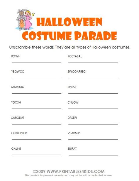 Printable unscramble the words game. 20 Spooky Halloween Word Scrambles | KittyBabyLove.com