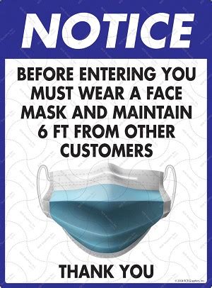 notice  wear  face mask aluminum sign