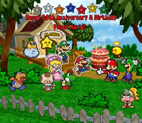 Happy 20th Anniversary And Birthday Paper Mario By Supercharlie623 On