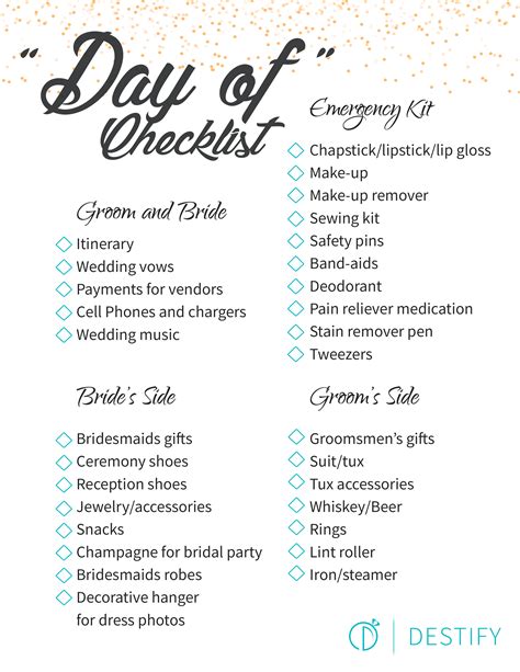 Free Printable Wedding Checklist Pdf