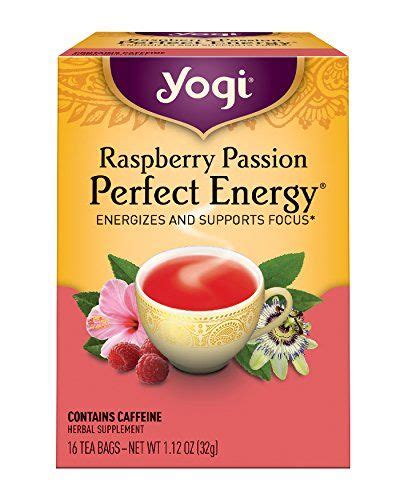 Yogi Tea Raspberry Passion Perfect Energy 16 Count Pack Of 6