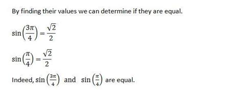 How do you know if #sin 30 = sin 150#? Is the sin(3pi/4) equal to sin(pi/4)? - Brainly.ph