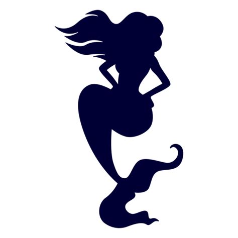 Mermaid Posing Silhouette Transparent Png And Svg Vector File