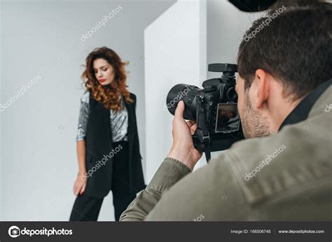 Professional Photographer And Model — Stock Photo © Allaserebrina
