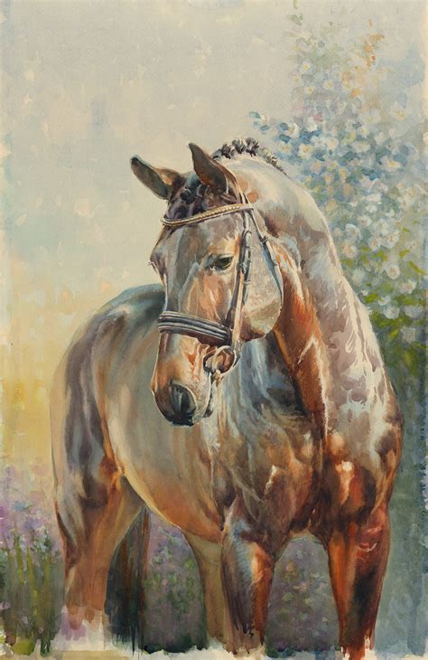 Horse Art Print Spring Horse Watercolor Horse Painting Etsy