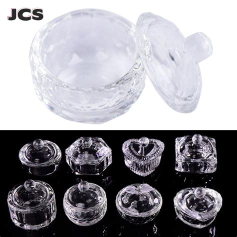 1pc Acrylic Powder Liquid Crystal Glass Dappen Dish Lid Bowl Cup Holder Manicure Equipment Nail