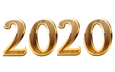 Feliz Año Nuevo 2020 Números de Oro PNG transparente StickPNG