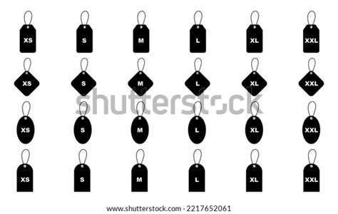 Set Clothing Size Labels Vector Icons Stock Vector Royalty Free 2217652061 Shutterstock