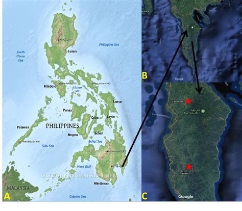 Study Site A Philippine Map B Map Of Davao Oriental C Map Of