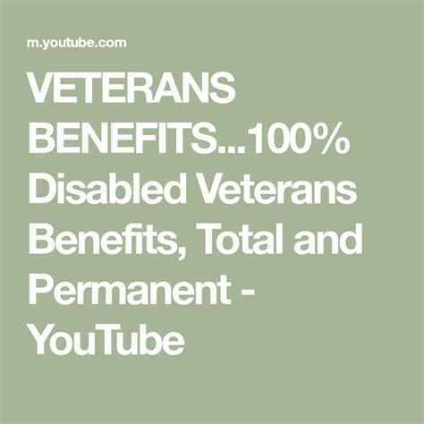 Veterans Benefits100 Disabled Veterans Benefits Total And