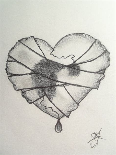 Broken Heart Images Pencil Drawing Broken Heart Sketch In Pencil