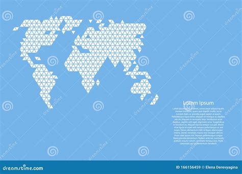 World Map Abstract Schematic From White Triangles Repeating Pattern