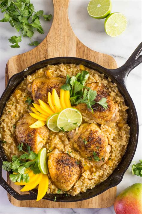This chicken packs a punch in the flavor {looking for more delicious chicken recipes? Chili Lime Mango Chicken and Rice - Lovely Little Kitchen