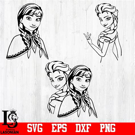 Frozen Princess Anna and Elsa svg,eps,dxf,png file – lasoniansvg