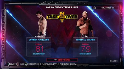 Wwe 2k18 Nxt Takeover New Orleans Unsanctioned Match Johnny Gargano Vs