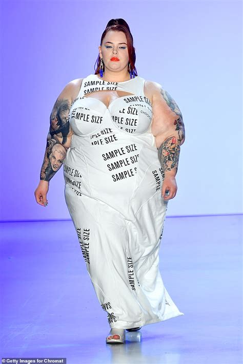 Plus Size Model Tess Holliday Makes A Statement In A White Cut Out