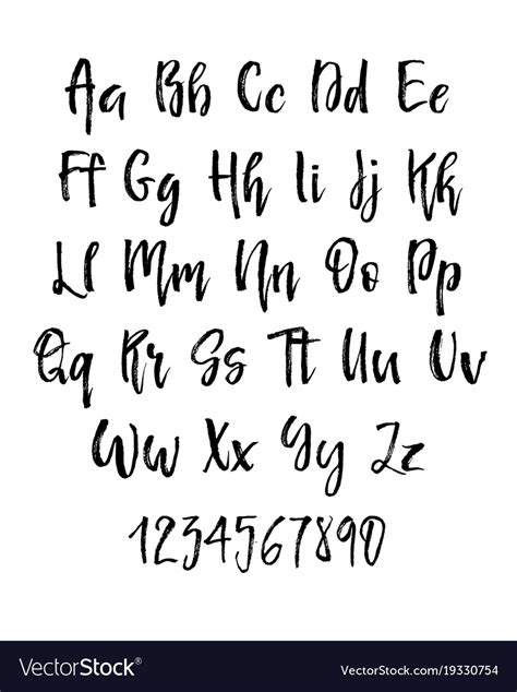 Handwritten Brush Style Modern Cursive Font Vector Image