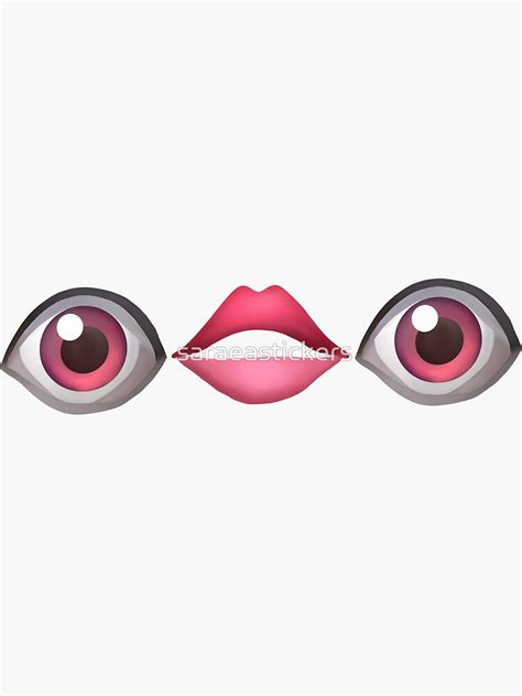 Eye Lips Eye Emoji Design With Pinkbrown Eyes Sticker For Sale By