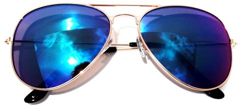 Classic Aviator Sunglasses Metal Frame Gold Full Mirror Bluegreen Lens Men Women For More