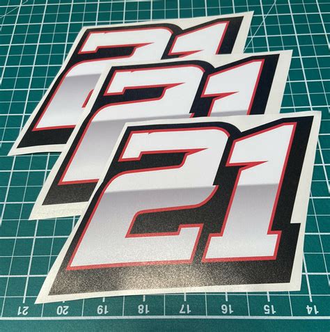 3 X Custom Racing Numbers Vinyl Stickers Decals Stick King Race
