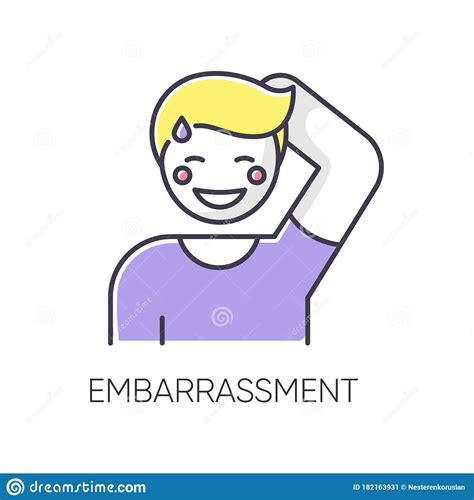 Embarrassment Line Icon Concept Embarrassment Vector Linear