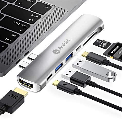 Andobil 7 In 1 Business Usb C Hub Adapter Dongle Compatible