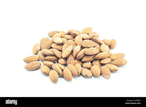 Almond Seeds Isolated On White Background Stock Photo Alamy