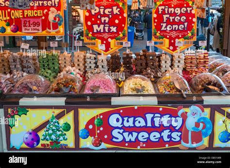 Sweet Stall Market Display Uk Stock Photo Royalty Free Image