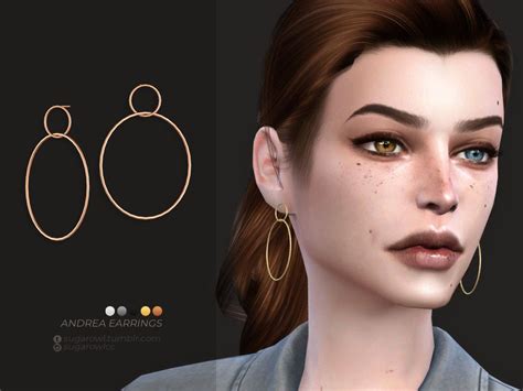 Sims 4 — Andrea Earrings By Sugarowl — New Mesh Base Game