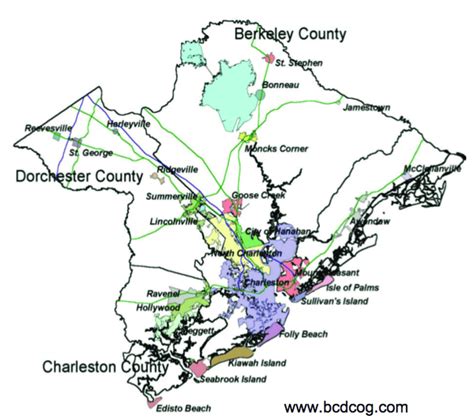 Map Of The Berkeley Charleston Dorchester Region South Carolina