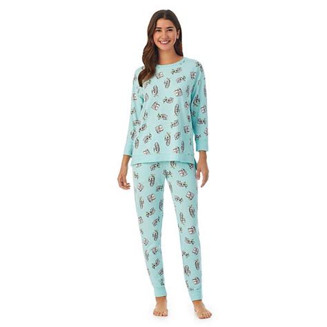 women s cuddl duds® sweater knit 3 4 sleeve pajama top and banded bottom pajama pants sleep set