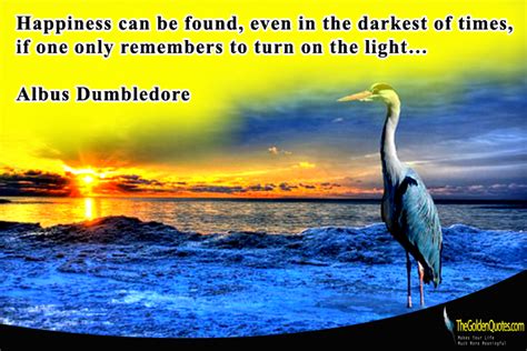 Happiness can be found even in the darkest times, if one only remembers to turn on the light. Picture Quote - 139 | TheGoldenQuotes.Com