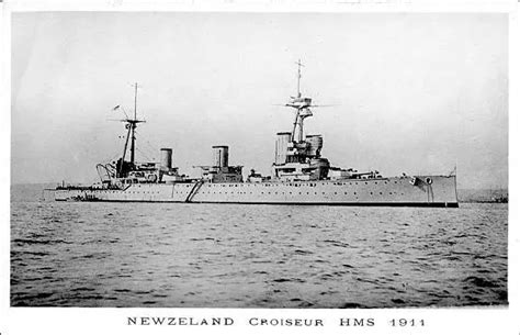 British Royal Navy Battleship Cruiser Hms New Zealand Shipping Naval